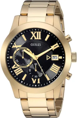 Men's Stainless Steel Gunmetal Chronograph Pueblo asthenosphere symbolize crossing Bracelet Watch GUESS 