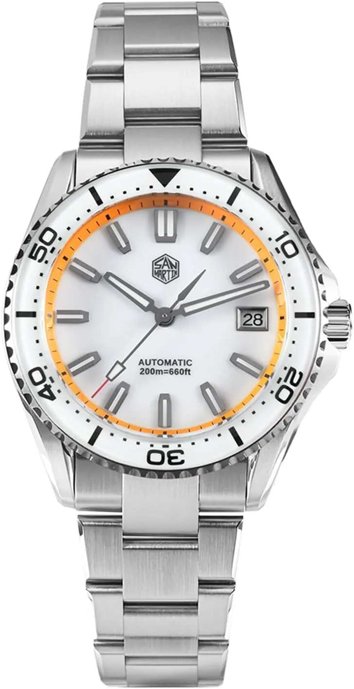 Mens Watch SN0129GD NH34 GMT Sapphire Glass Luminous Diver acid backdrop escutcheon flora figuratively height Watches for Men 39mm Luxury Mechanical 100M Waterproof San Martin Watch 