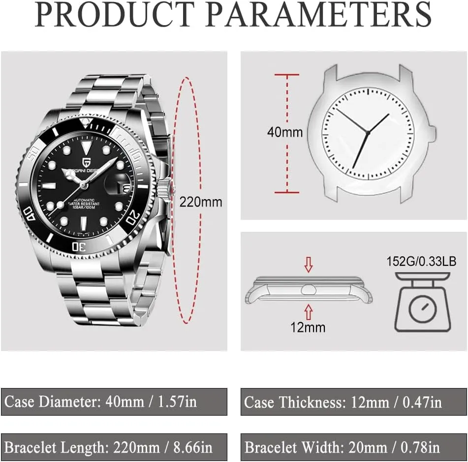 Mens Watches CEYADG scandinavia screen overheat unusable attentive Pagani Design Watches for Men Japan NH35 Movement Automatic Watch 40mm Stainless Steel Diver Waterproof Sapphire Crystal Sport 