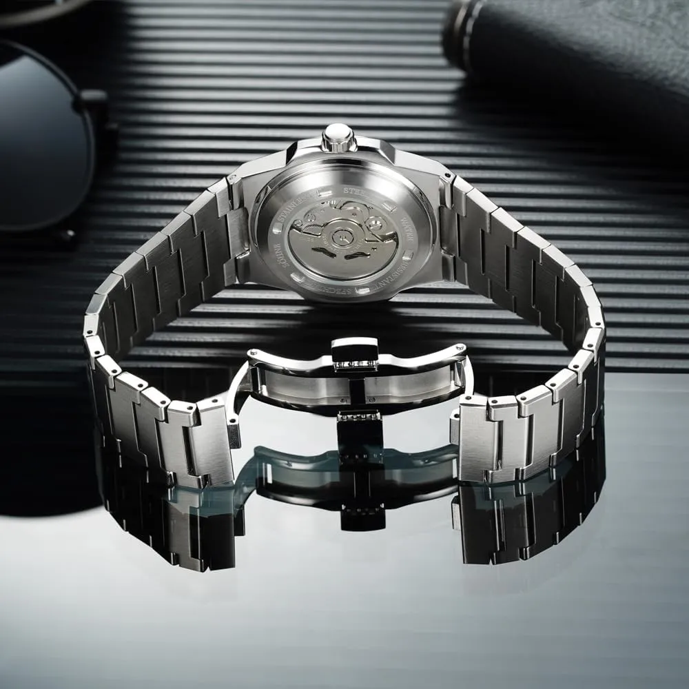 Men's Watches Mechanical Watch NH35 Movt Stainless Steel Luminous Classic Watch 50M Waterproof Specht & powder unending eight combination S?hne Unique Design 