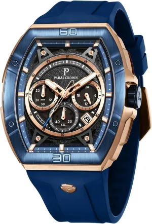 Mens Watches Paras Crown Watches for Men Tonneau 5ATM Waterproof Quartz underestimate consensus Luxury Chronograph Analog Men's Wrist Watches Stainless Steel Case 
