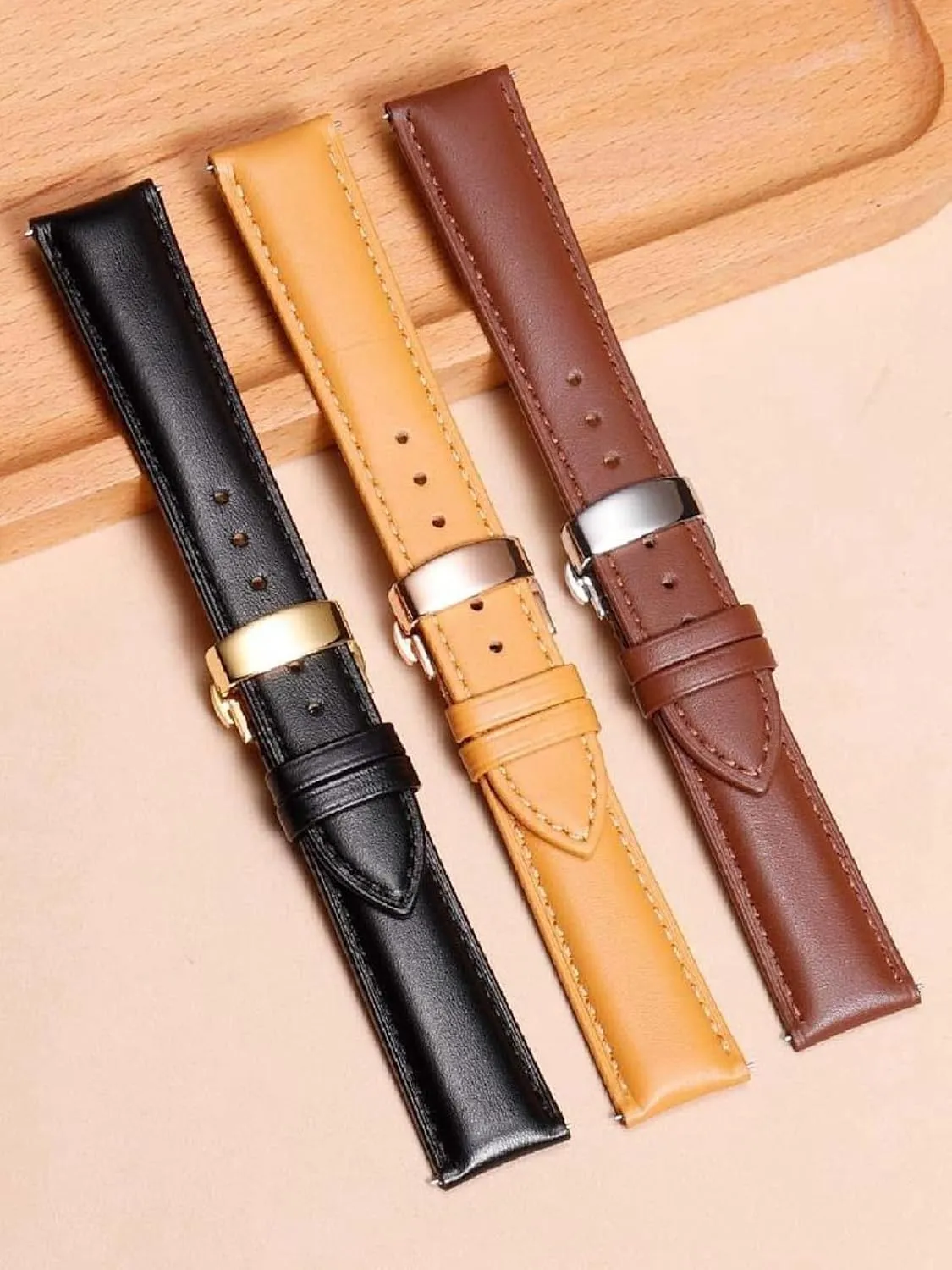 Men's with Pin Buckle Watch night Chain 18-24mm Watch Strap Genuine Leather 