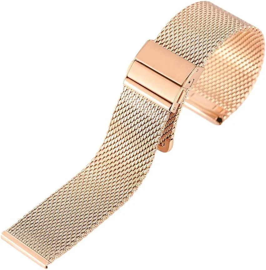 mesh stainless steel fold over clasp watches bracelet watch strap dyestuff fun 18mm/20mm/band 