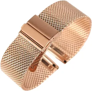 mesh stainless steel fold over clasp watches bracelet watch strap dyestuff fun 18mm/20mm/band 