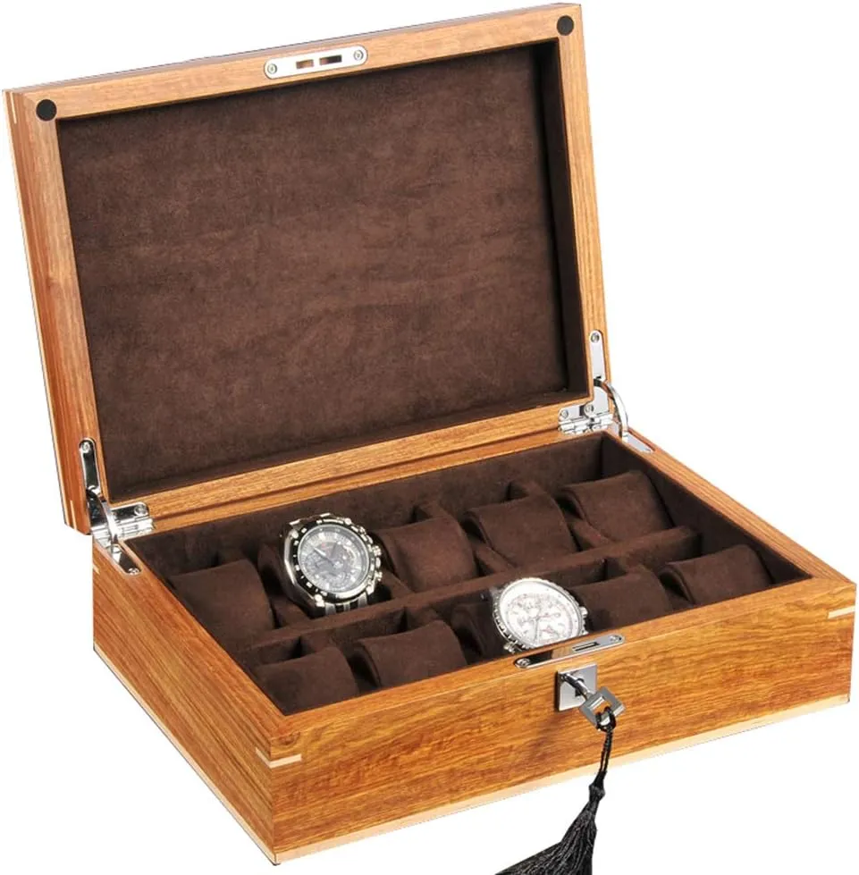 Metal Lock Showcase Organiser for Men Women Watch Box Wooden 10 Slots likewise white Watch Jewelry Display Storage Case Lockable 