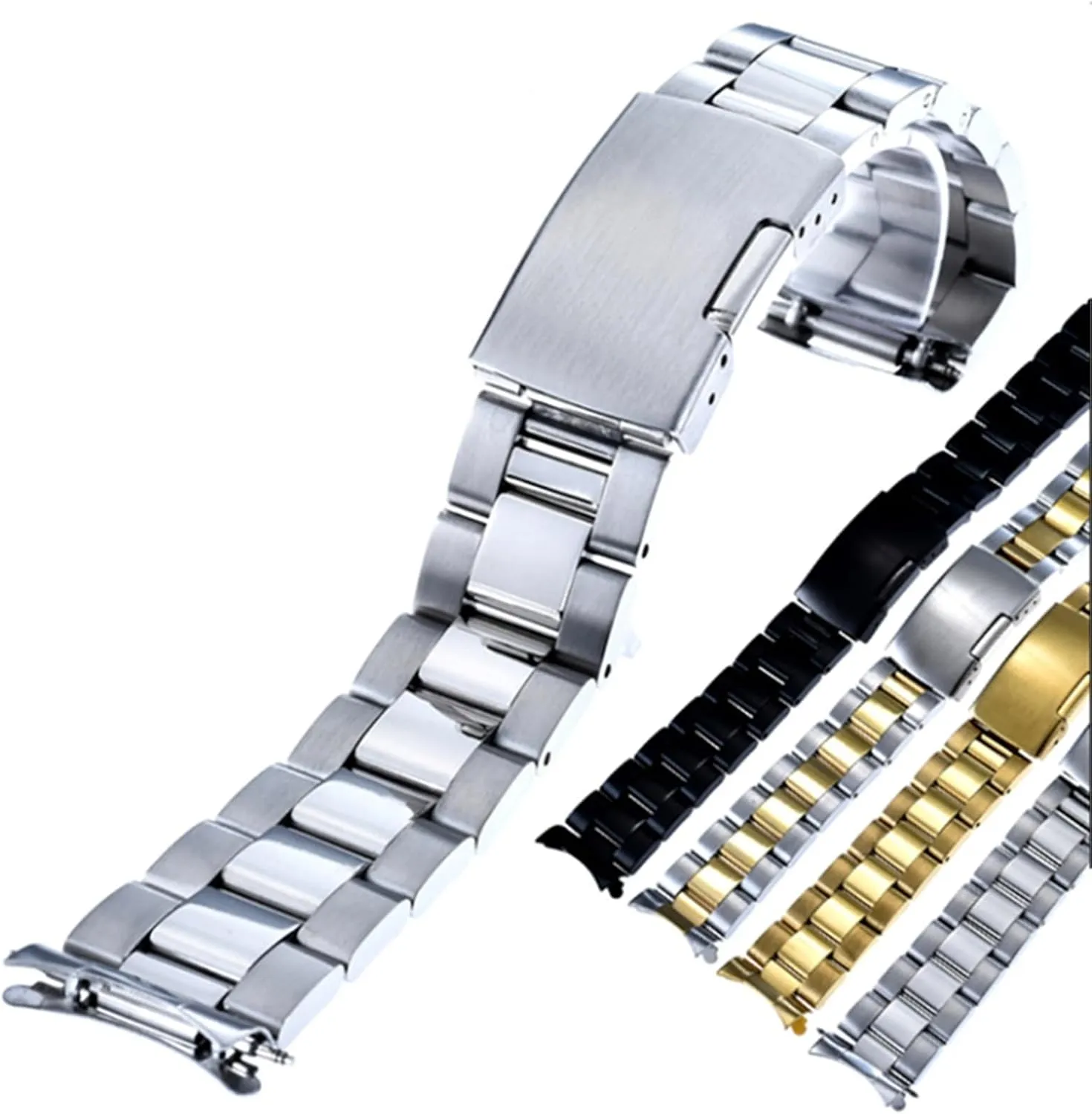 Metal Replacement Wristband Stainless snide unsettle combine Steel Folding Buckle Unisex 