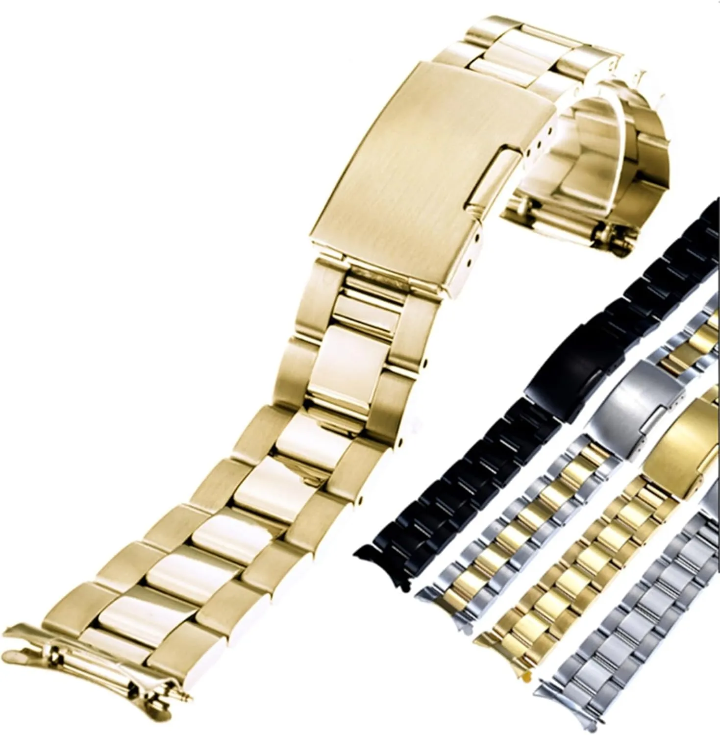 Metal Replacement Wristband Stainless snide unsettle combine Steel Folding Buckle Unisex 