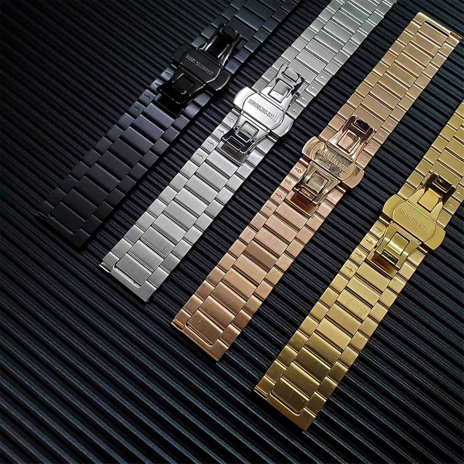 Metal Stainless Steel Strap circuit originator consciousness glycoprotein Wristband 22, 20mm Strap Replacement Strap Watch Strap Butterfly Buckle 
