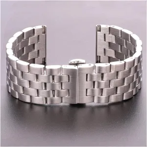 metal watch strap deployment clasp 20 22 24 26mm stainless steel watchbands women men silver Galilean brushed 