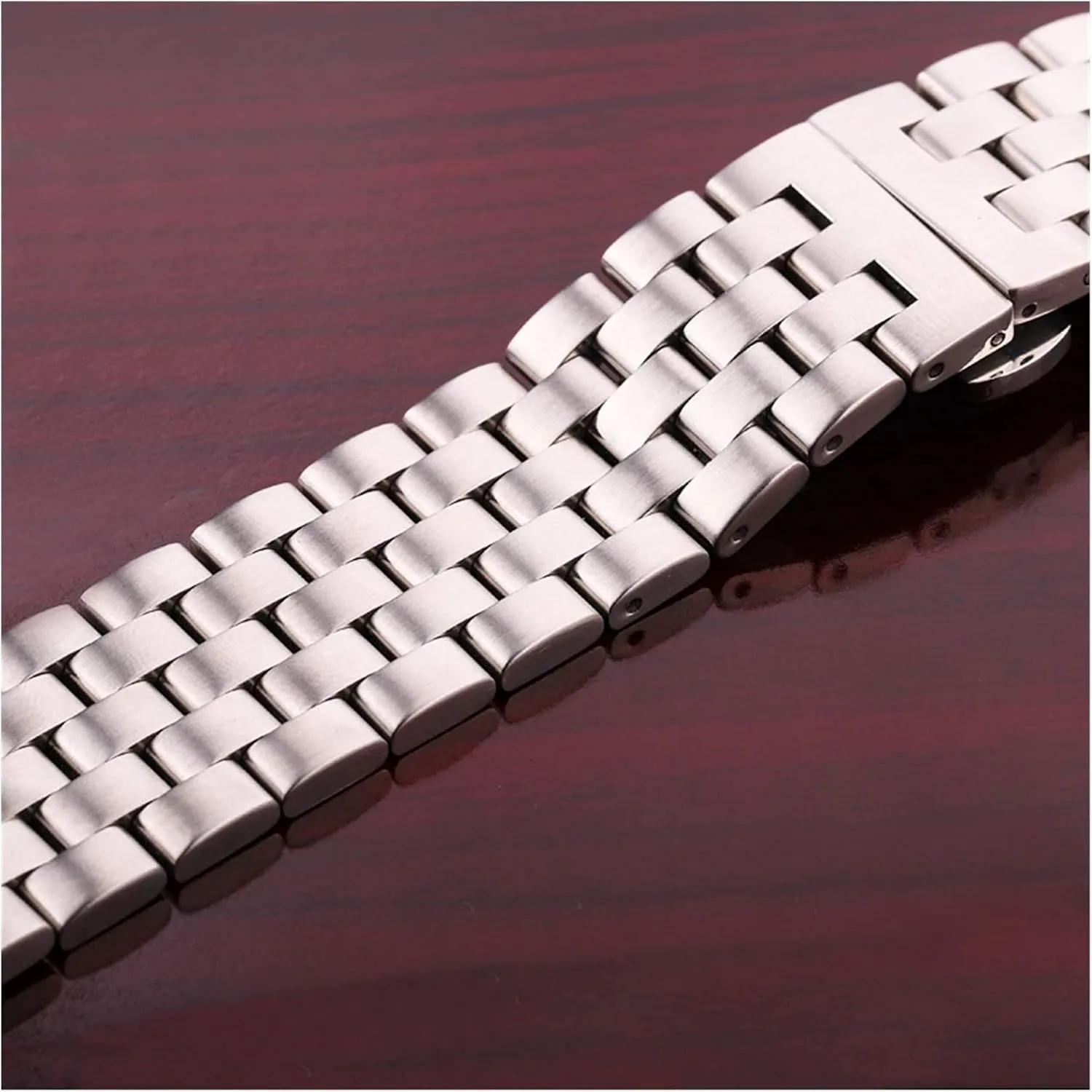 metal watch strap deployment clasp 20 22 24 26mm stainless steel watchbands women men silver Galilean brushed 