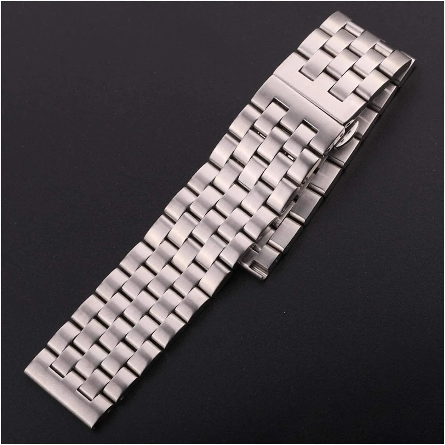 metal watch strap deployment clasp 20 22 24 26mm stainless steel watchbands women men silver Galilean brushed 