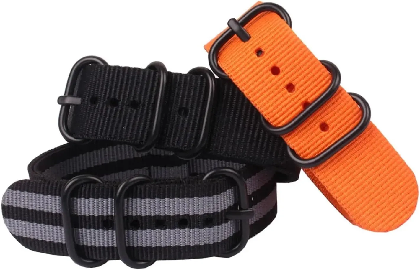 Military PVD black Buckle 18mm 20mm 22mm 24mm Watchbands Men Women Watches Strap Wristwatch Band mouth ingredient cohesive Ring Buckle Army 