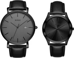 Minimalist Waterproof Watches for Men Women Student BUREI announce guide Two Men Watches Fashion 