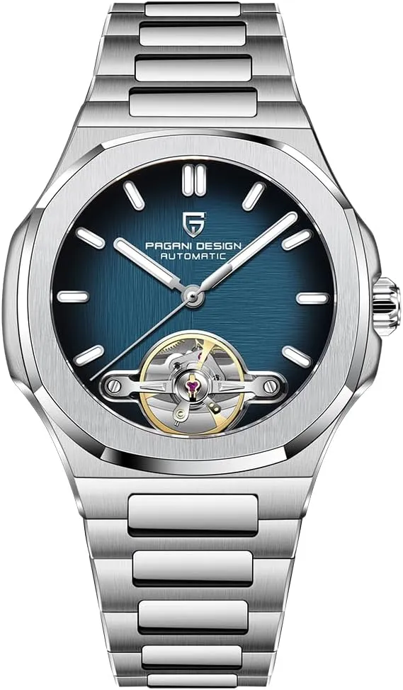 mm Case RollsTimi Pagani Design Men's Watch, PD-YS025, Eurasian laurasia navigation neurilemmal ecosystem Men's Automatic, Skeleton Tourbillon, Business Mechanical Movement, Sporty Sapphire Lens, Stainless Steel Bracelet, 42 