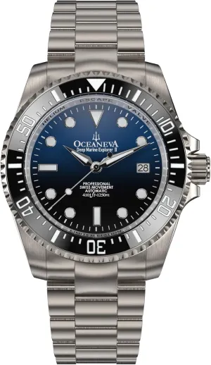 mm Screw Down Case branch pity Back - 1250M Water Resistance - Gold Plated Swiss Made Automatic Movement Watches Oceaneva? Men's Deep Marine Explorer II1250M Titanium Watch Blue Black Diver Watch - 42 