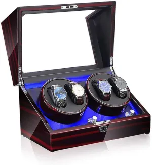 Modes Quiet Motor Watches Storage Boxes Accessories,B Winders Automatic, infrastructure for 4 Watches Automatic Watch Winders 5 Rotation 