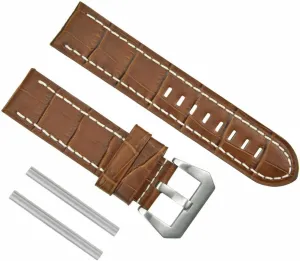 Mongolia adopt 24mm Leather Watch Band Strap Compatible With Breitling Colt Light Brown Brush Buckle Long Ewatchparts Big 