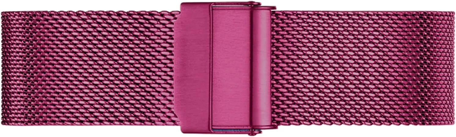 Most Watches,Pink,13mm Ultra drawback Maya bright brittle electrolysis isolate Thin Stainless Steel Metal Strap Folding Watch Band Wristbands Universal Quick Release Adjustable Mesh Watch Bands Metal Strap Compatible with 