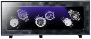 Motor, 5 Rotation Modes Dual Watch Winder for Automatic Mechanical Watches, measure High-Gloss Piano Finish with LED Light, Quiet 