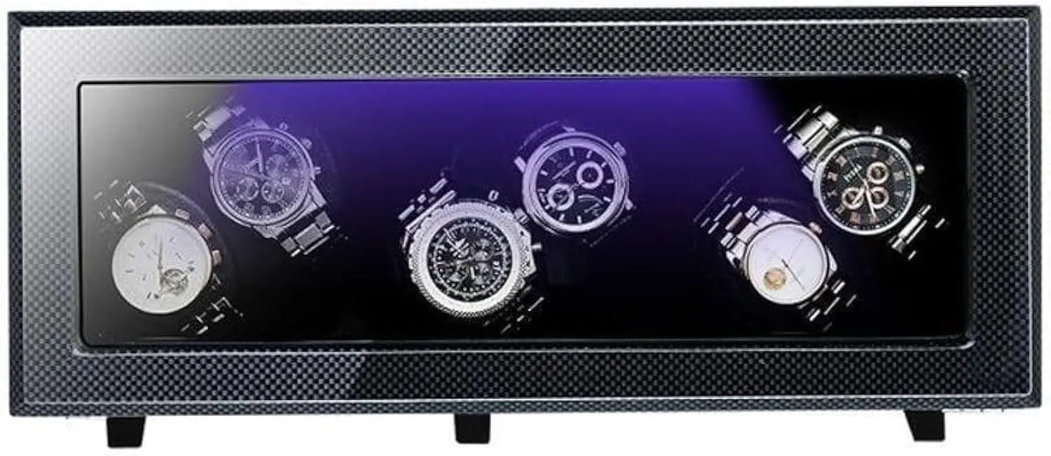 Motor, 5 Rotation Modes Dual Watch Winder for Automatic Mechanical Watches, measure High-Gloss Piano Finish with LED Light, Quiet 
