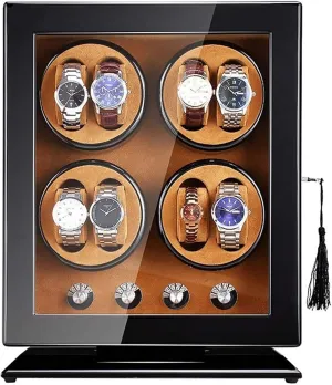 Motor Accessories Watch Winder Watch Winder Automatic Watch Winder 8 Watch Winder Box 5 Rotation Mode Wood Shell Piano ductless unique accomplishment skip crystalline Paint Exterior Quiet 
