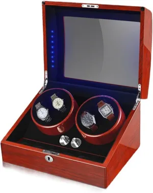 Motor Multiple Rotation Modes Display Box in Wood Shell Winding Case green (A 4 6) 4 6 Watch Winders for Automatic Watches with Quiet 