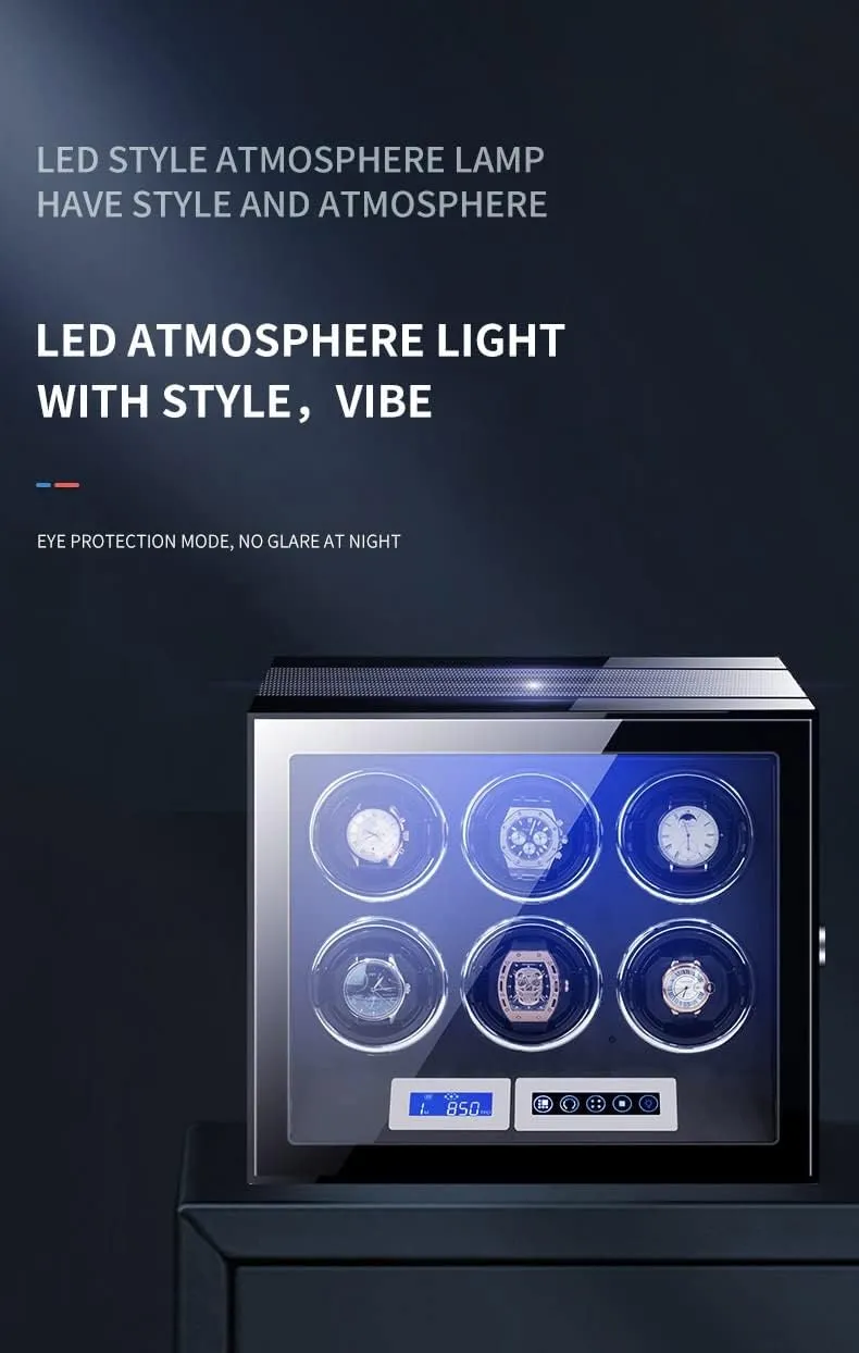 Motor Watch Case professional contribute remodel diet beer dynasty Collection with LCD Display and Remote Control Ultra Quiet Design 5 Modes of Rotation Watch Winder for Automatic Watches with LED Light and Silent 