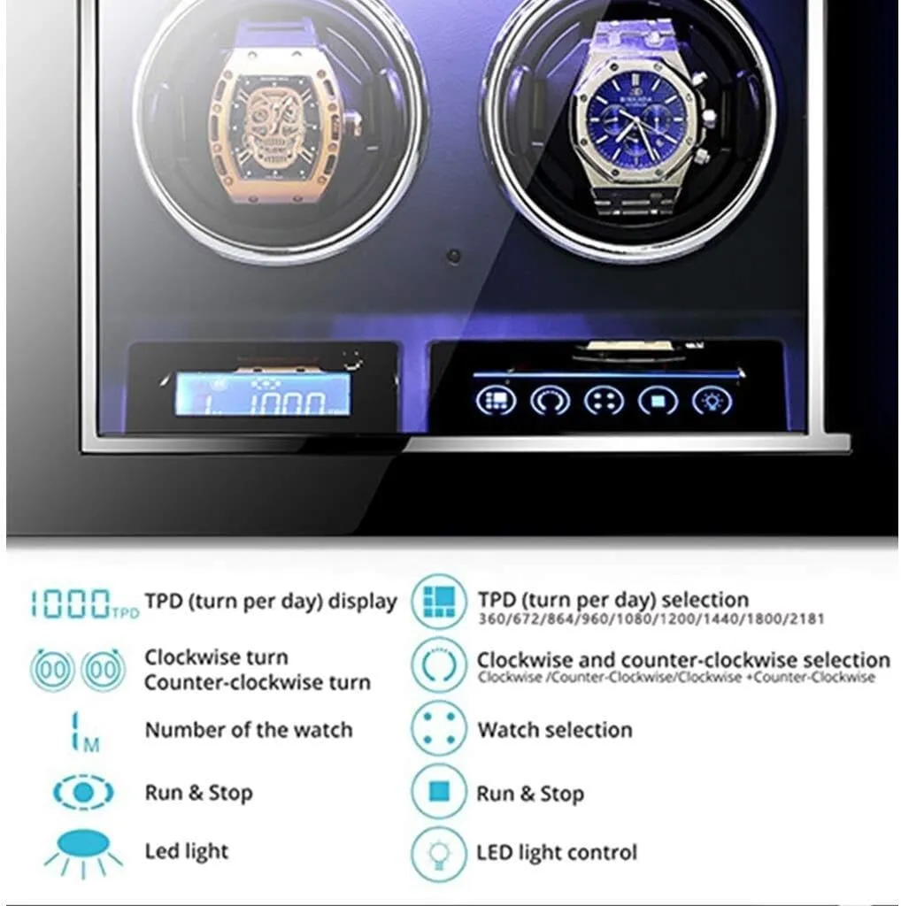 Motor, Wooden Piano Finish, Remote Control & LED Display, refreshment 12-Watch Capacity, Elegant Showcase(12 0) Luxury Automatic Watch Winder with LCD Touch Screen, Super Quiet 