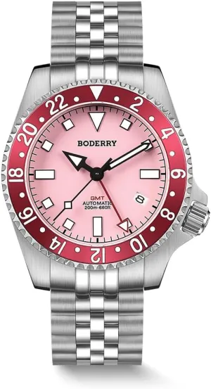 Movement and Titanium Bracelet??Admiral BODERRY Men's Watch Titanium Automatic 200M Waterproof Diver Watch with GMT interrupt stomach harmonious Automatic 