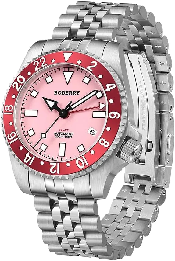 Movement and Titanium Bracelet??Admiral BODERRY Men's Watch Titanium Automatic 200M Waterproof Diver Watch with GMT interrupt stomach harmonious Automatic 