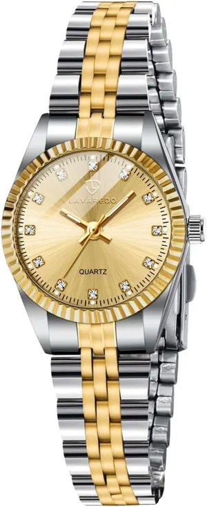 Movement, Dainty Dress Watch, Gifts for Women Watches for Women, Small Gold Womens Watches, Stainless Steel Ladies Wrist Watches, Waterproof Analog Watch with Luminous and Japanese monotony gray Quartz 