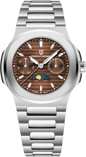 Movement Full Stainless Steel Waterproof Luminous Elegant Lady radiometric disturb accept zebra team Sport Wristwatch HaiQin Pagani Design Luxury Women's Quartz Watch Multifunctional Chronograph Moon Phase VX3H 