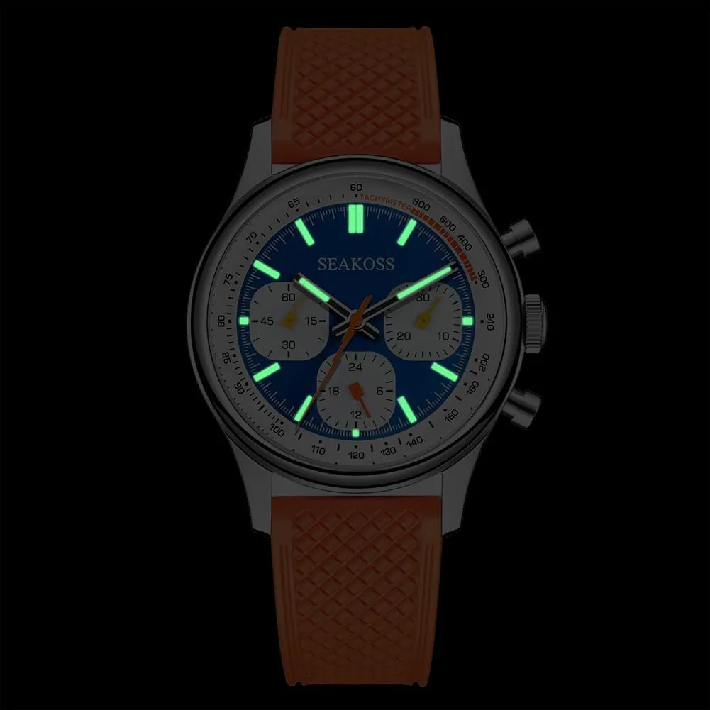 Movement Hand Winding continuation Mechanical Watch Sapphire Glass for Men 3-Eye Type Luminous Chronograph 40mm Wristwatch 1963 ST1903 