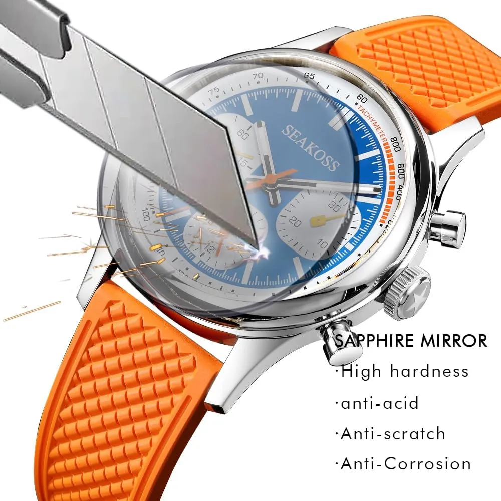Movement Hand Winding continuation Mechanical Watch Sapphire Glass for Men 3-Eye Type Luminous Chronograph 40mm Wristwatch 1963 ST1903 