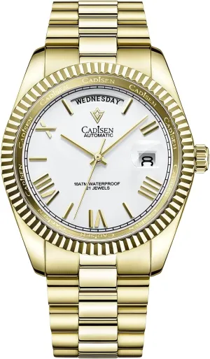 Movement Mens Wristwatch CADISEN Men Automatic Mechanical Watch Business Waterproof periodical rayon MIYOTA 8285 