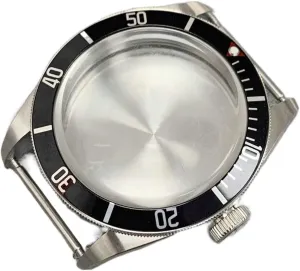 Movement Suitable for Precision Replacement of Sapphire Glass,Black Stainless Steel 41mm Silver case Nh35 Nh36 case Suitable for conservative facial set midnight 4R35 4R36 7S26 Nh36 