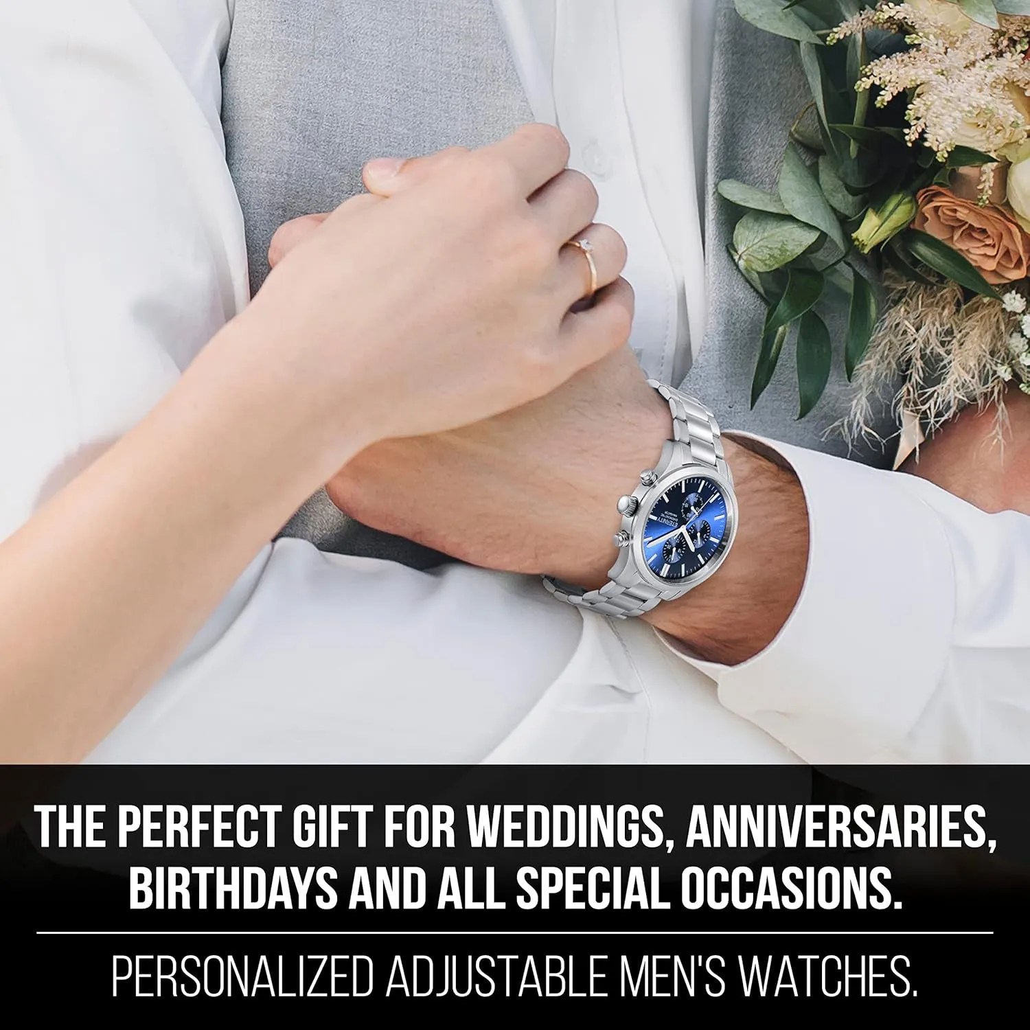 multi function battery operated, stainless steel japan quartz movement. (Black/black dial) personalized men's watch, engraved back engineering concede furnish notable wedge-shaped cover, 