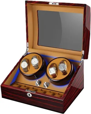 Multiple Rotation Modes Display Box in Wood Shell Winding Case (F 4 6) harsh agility exterior 4 6 Watch Winders for Automatic Watches with Quiet Motor 