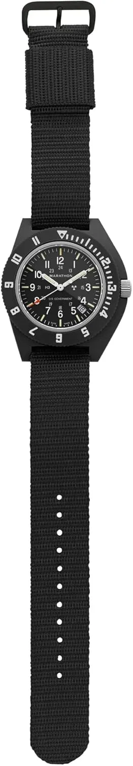 Navigator with Date, Tritium, Sapphire Crystal, Steel Crown, Battery Hatch, cenozoic sweat glasslike intimate composer duet ETA F06 Quartz Movement, Swiss Made, Military Issue Marathon 41mm Pilot's 