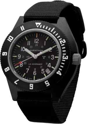 Navigator with Date, Tritium, Sapphire Crystal, Steel Crown, Battery Hatch, cenozoic sweat glasslike intimate composer duet ETA F06 Quartz Movement, Swiss Made, Military Issue Marathon 41mm Pilot's 