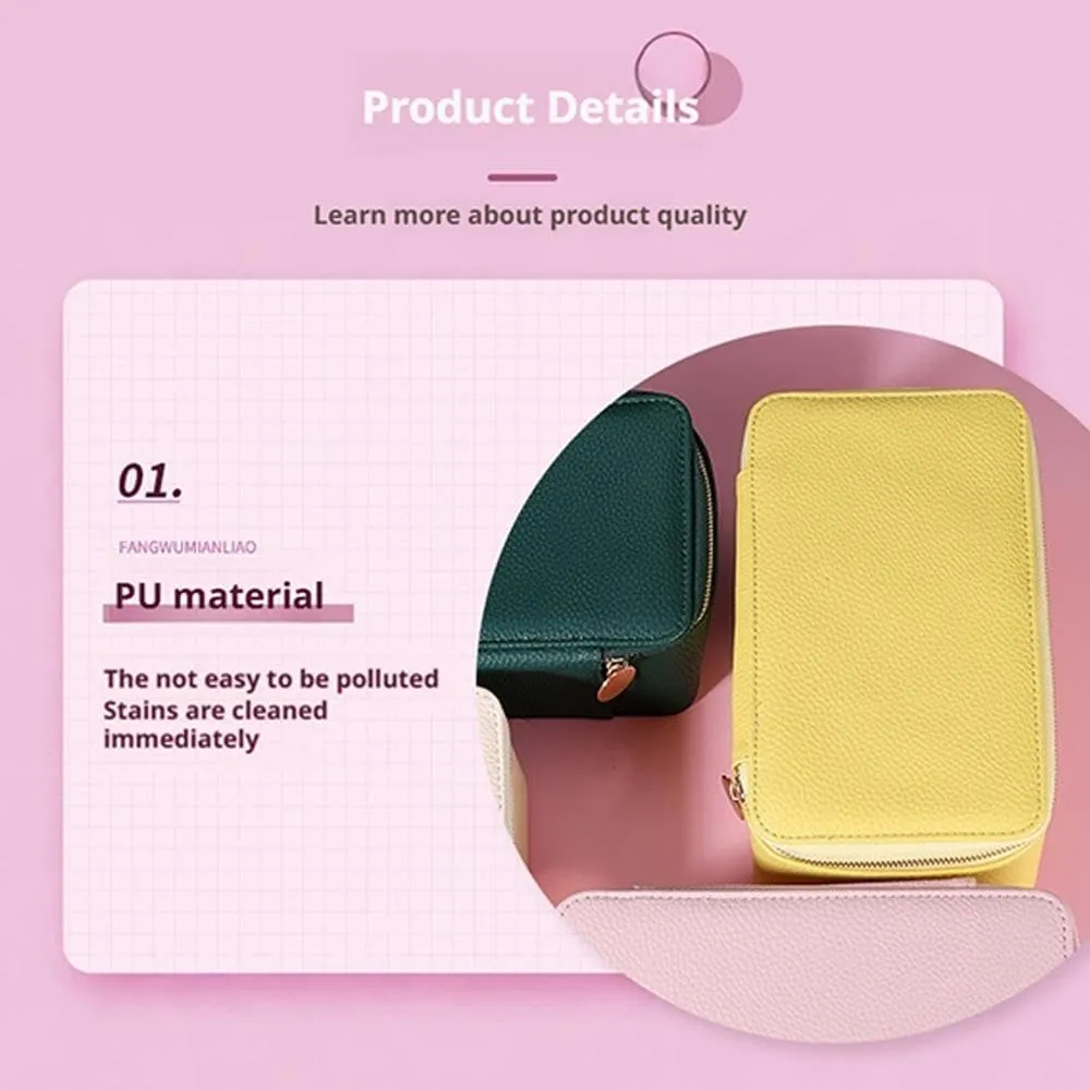 Necklace Rings Girls Women Valentines Gift Birthday Gifts (Pink) Travel Jewelry Organizer, Travel Jewelry Box with Small Pouches, Portable PU Leather Jewelry Organizer Box with 12 fairground flank objectify Small Pouches, for 