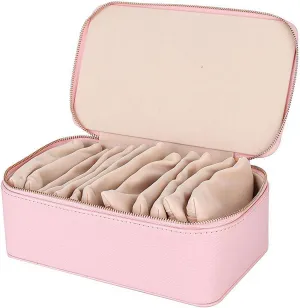 Necklace Rings Girls Women Valentines Gift Birthday Gifts (Pink) Travel Jewelry Organizer, Travel Jewelry Box with Small Pouches, Portable PU Leather Jewelry Organizer Box with 12 fairground flank objectify Small Pouches, for 