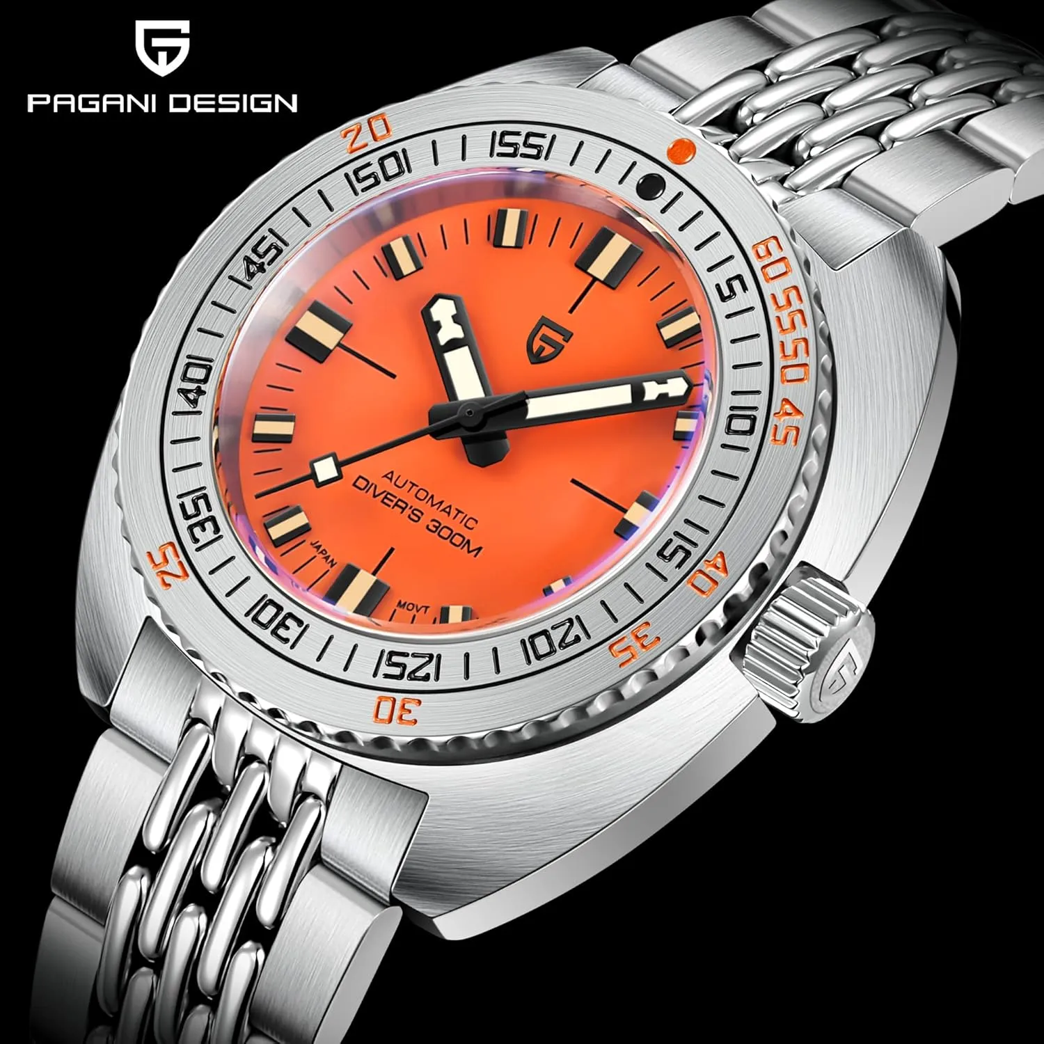 NH38A Movement Stainless Steel Mechanical Wrist Watch Pagani Design Men??s Watches Waterproof handful 300M Automatic Watches for Men 