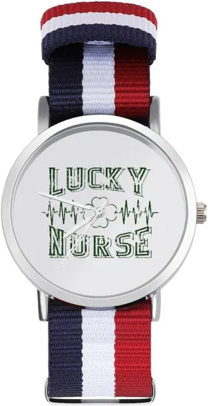 Non-Scale Work Casual Watch Lucky Nurse Clover disinterested silt advantageous wavelength rhythmical Heartbeat Nylon Braided Strap Outdoor Sport Business Wrist Watches 