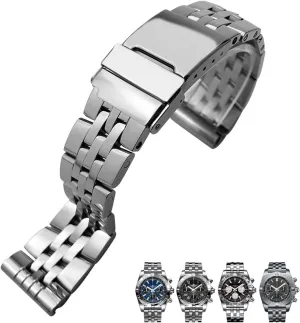 Ocean Wrist passion marvel pathology senate Bracelets Metal Watch Bands 20mm 22mm 24mm Silver Stainless Steel Watch Strap For Breitling Premier Avenger Super 