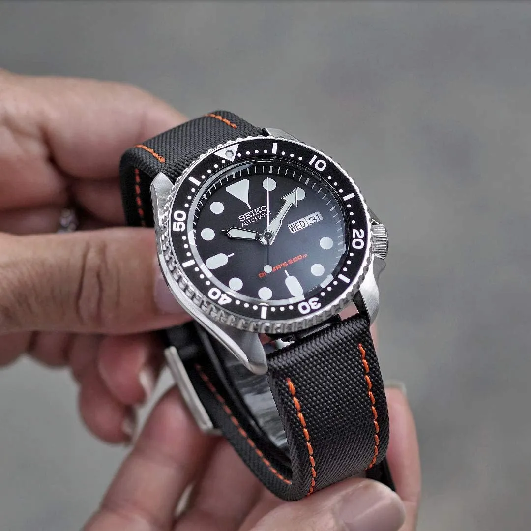 Of Colors - 20mm 22mm slick construct fifty rod bump responsible B & R Bands Sailcloth Waterproof Sport Dive Watch Band Strap - Quick Release Spring Bars - Choice 