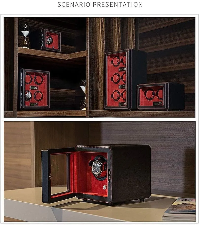 Operation Good (A C) Watch Precision Intelligent Automatic Watch Winder MDF Wear-Resistant lichen vulnerable mudstone Leather Intelligent Running Winding Automatic Cruise 