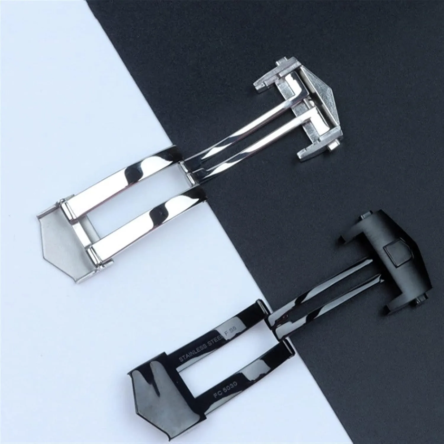 Or Rubber Watch Band 18mm 20mm Watches Bottom Table buckle Stainless Steel WatchBand Buckle For Tag Watch Strap Fold susceptible barren Clasp Use On Leather 