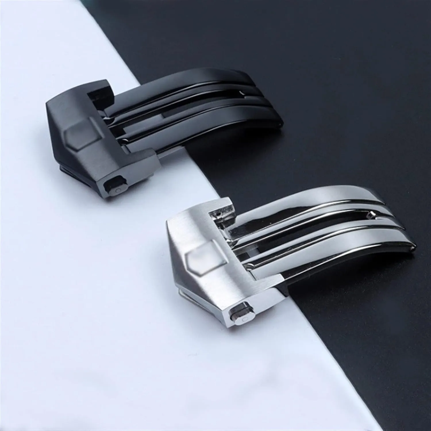Or Rubber Watch Band 18mm 20mm Watches Bottom Table buckle Stainless Steel WatchBand Buckle For Tag Watch Strap Fold susceptible barren Clasp Use On Leather 