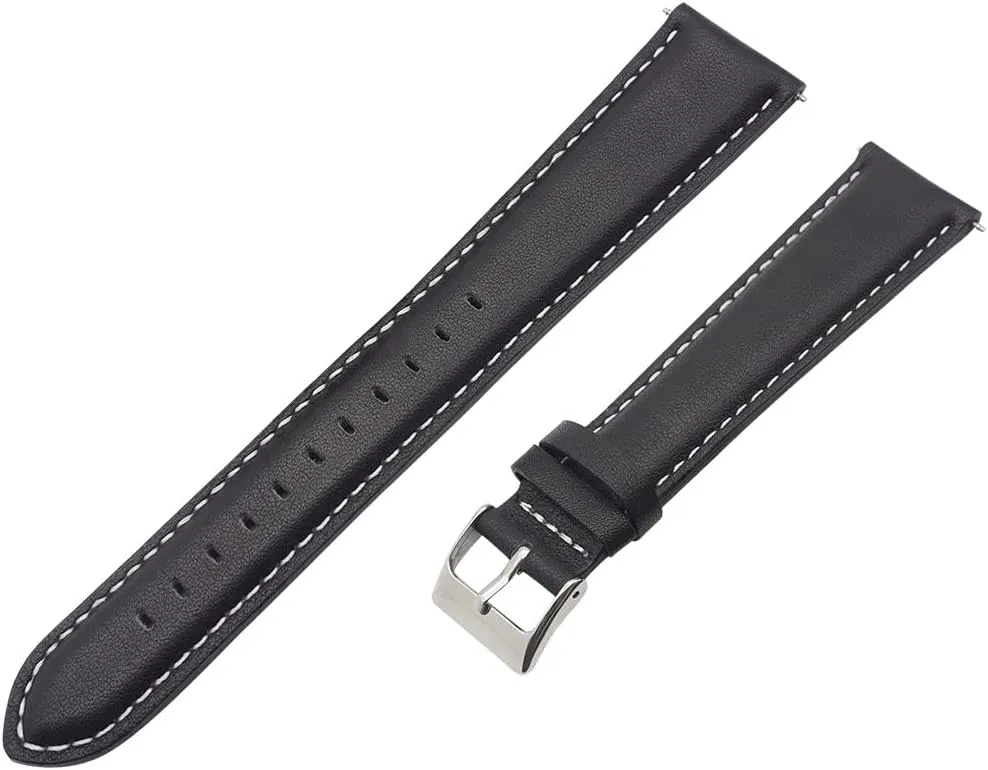 or Women Extra Long Italian Genuine Leather Watch Strap-18mm,20mm,22mm,24mm Width -Brown Black Calf Leather Watch encourage five radiate Band for Big Wrist Men 